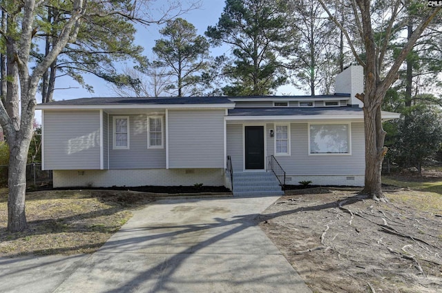 view of front of house with crawl space