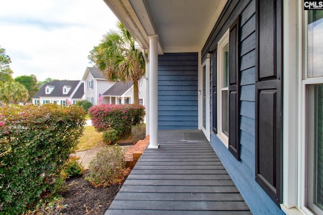 exterior space with a residential view and a porch