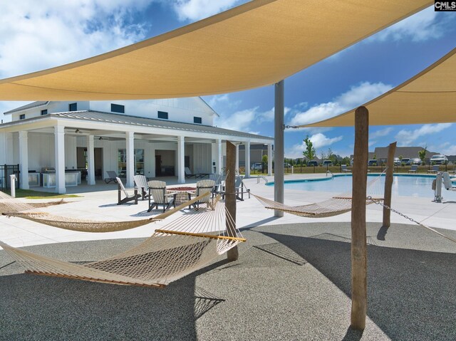 community pool featuring a patio area