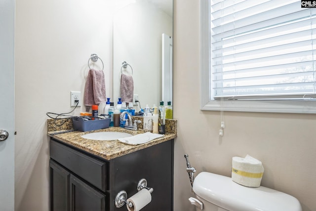 bathroom with toilet and vanity