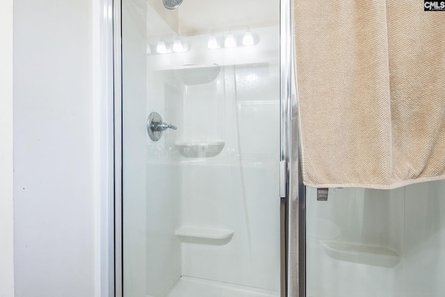 bathroom with a stall shower