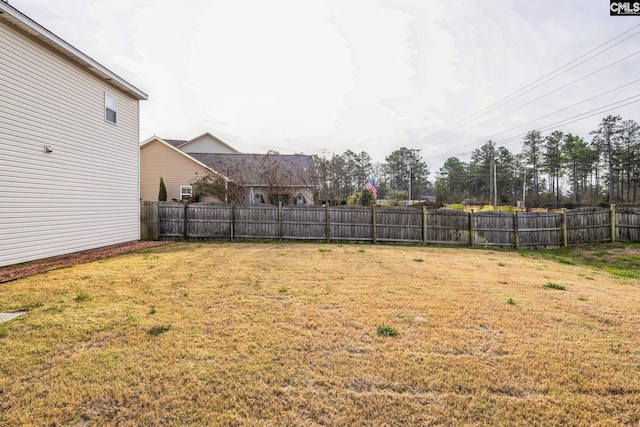 view of yard with fence