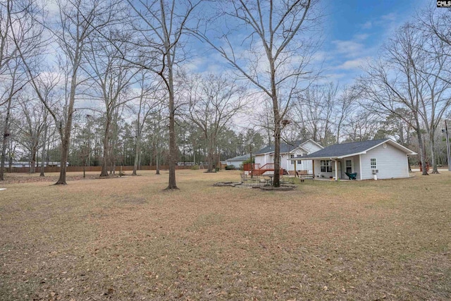 view of yard with a porch