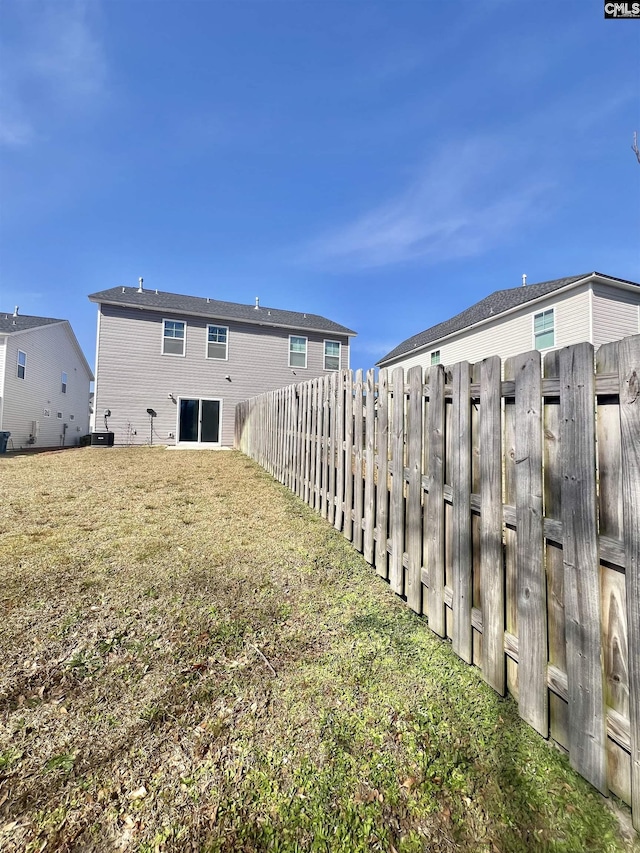 view of yard with fence