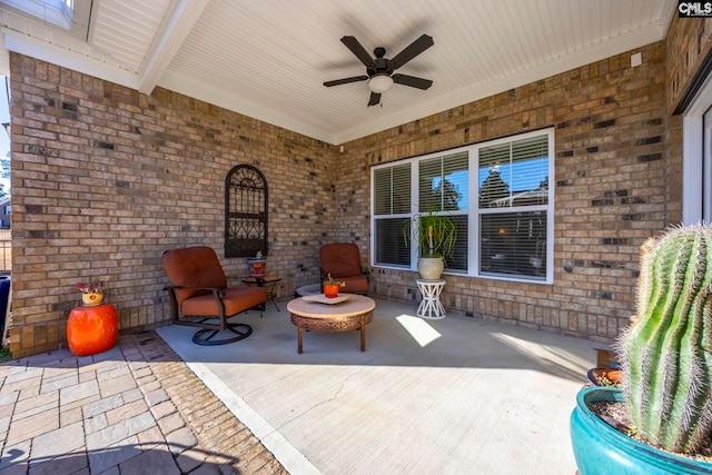 view of patio / terrace with ceiling fan