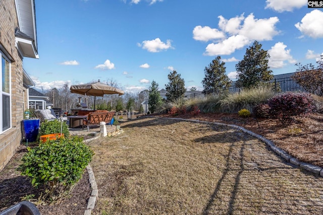 view of yard with fence