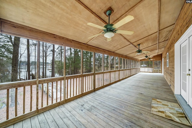 deck featuring ceiling fan