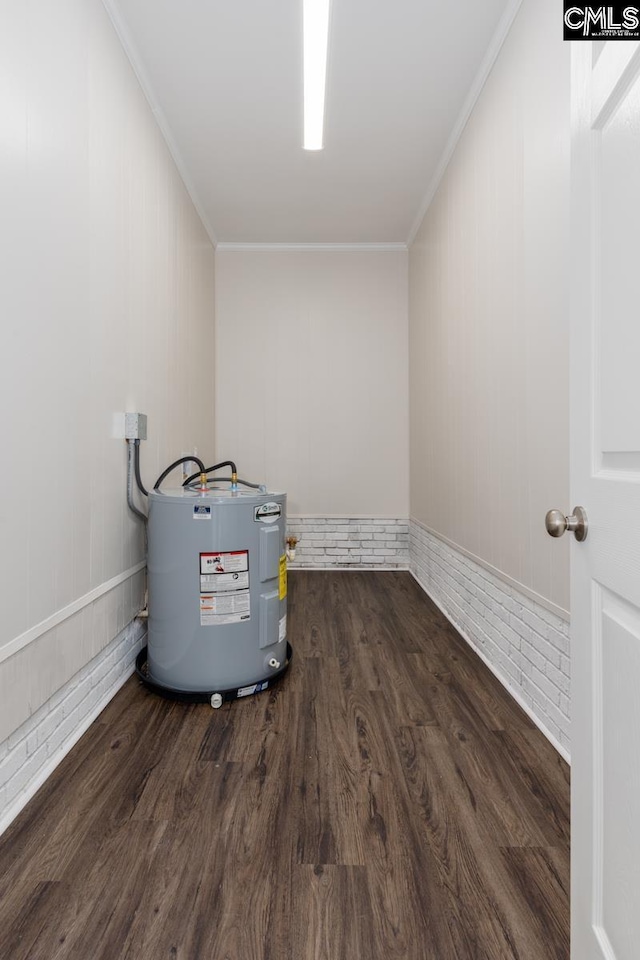 utility room with water heater