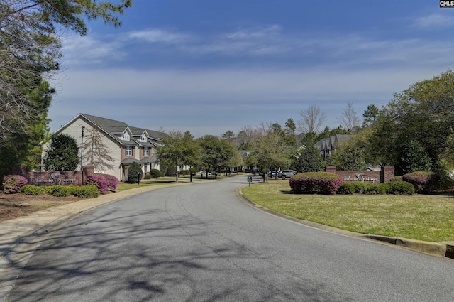 view of street with curbs