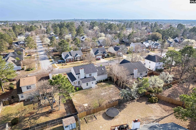 birds eye view of property with a residential view