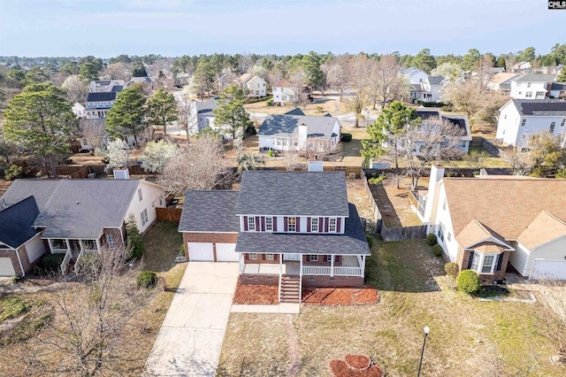 aerial view featuring a residential view