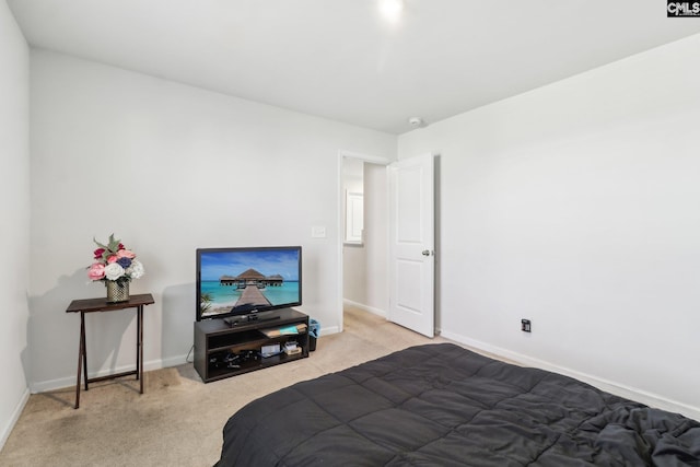 bedroom with baseboards and carpet flooring