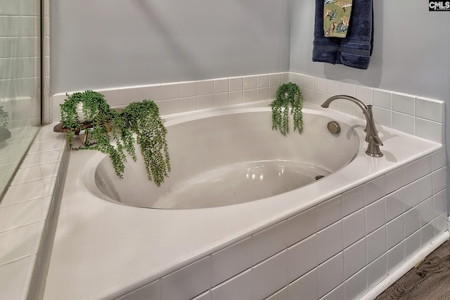 bathroom featuring a garden tub