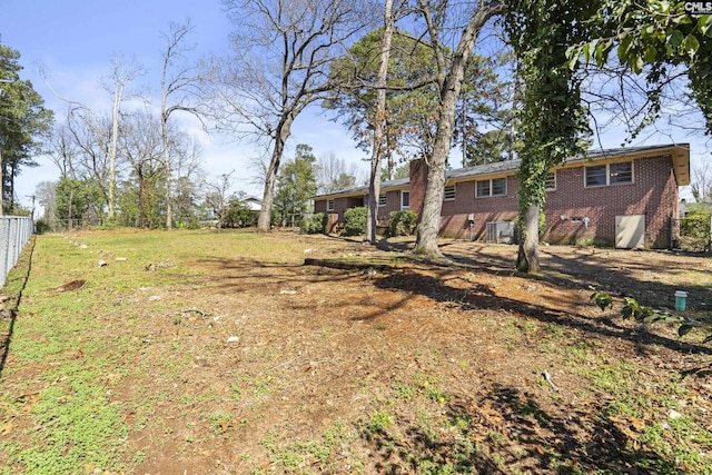 view of yard with fence