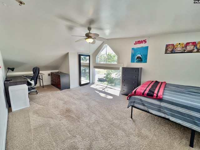 541 Georgia St, Columbia, SC 29201 - bedroom featuring vaulted ceiling, a ceiling fan, and carpet floors