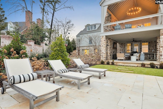 536 Yachting Rd, Lexington, SC 29072 - view of patio / terrace with an outdoor living space, a ceiling fan, and a balcony