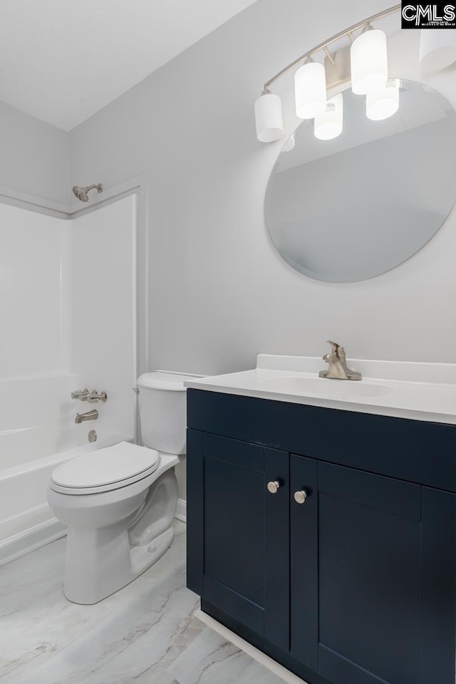 4104 Candlelite Dr, Columbia, SC 29209 - bathroom with marble finish floor, tub / shower combination, toilet, and vanity