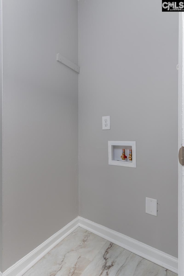 4104 Candlelite Dr, Columbia, SC 29209 - laundry area with marble finish floor, baseboards, laundry area, and washer hookup