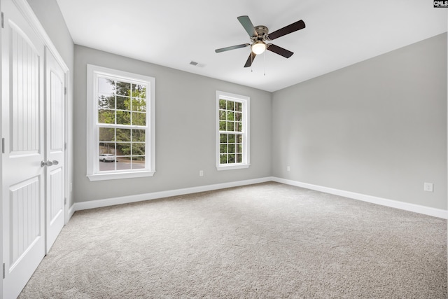 193 Peppermint Ln, Blythewood, SC 29016 - carpeted empty room with visible vents, a ceiling fan, and baseboards