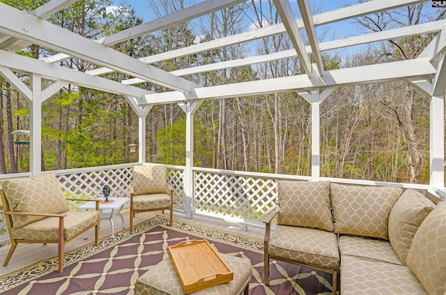 sunroom with outdoor lounge area