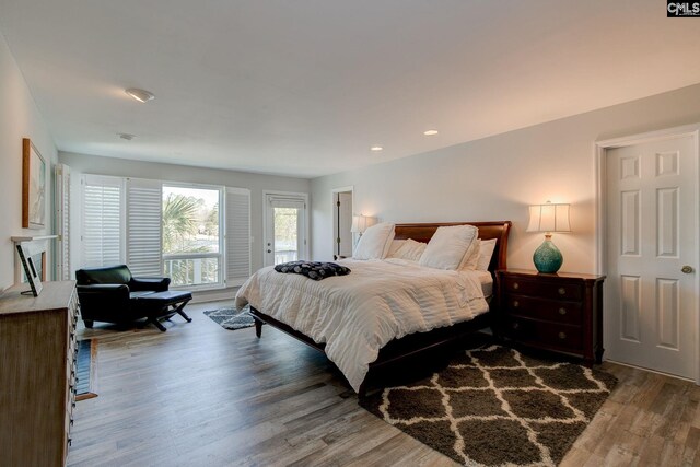 86 Rocky Cove Rd, Lexington, SC 29072 - bedroom featuring access to outside, recessed lighting, and wood finished floors