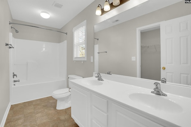 1827 Lake Carolina Dr, Columbia, SC 29229 - full bathroom featuring toilet, a sink, shower / bath combination, and visible vents