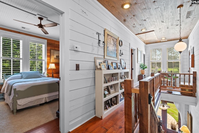 178 Pomaria St, Little Mountain, SC 29075 - interior space with recessed lighting, wood ceiling, wooden walls, and wood finished floors