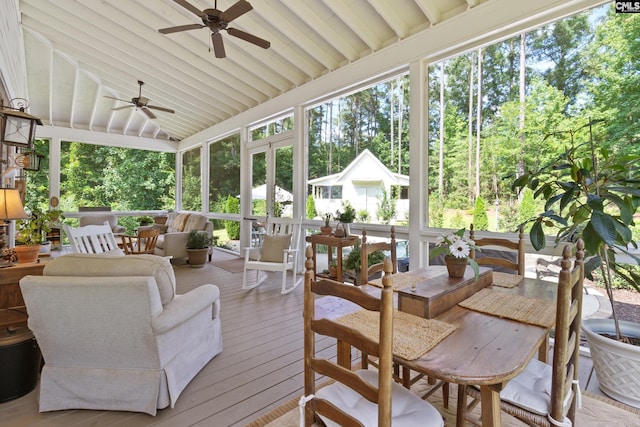 178 Pomaria St, Little Mountain, SC 29075 - sunroom / solarium featuring ceiling fan and outdoor dining space