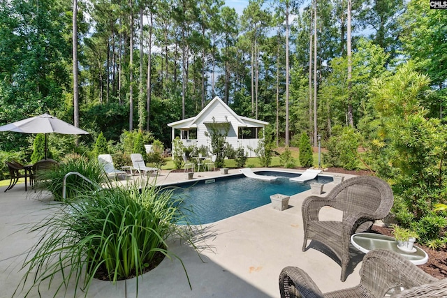 178 Pomaria St, Little Mountain, SC 29075 - outdoor pool featuring an outbuilding, an exterior structure, and a patio