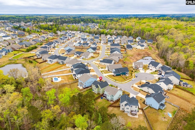 drone / aerial view with a residential view