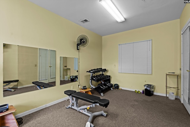 900 Taylor St Unit 201, Columbia, SC 29201 - workout area with baseboards, carpet flooring, and visible vents