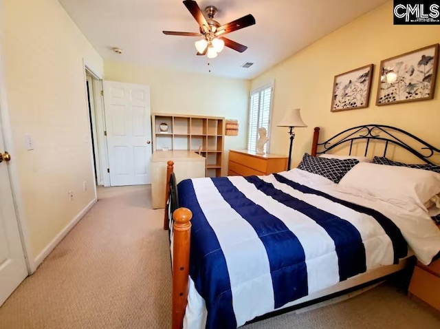 103 Saddlechase Ln, Columbia, SC 29223 - carpeted bedroom featuring baseboards, visible vents, and ceiling fan