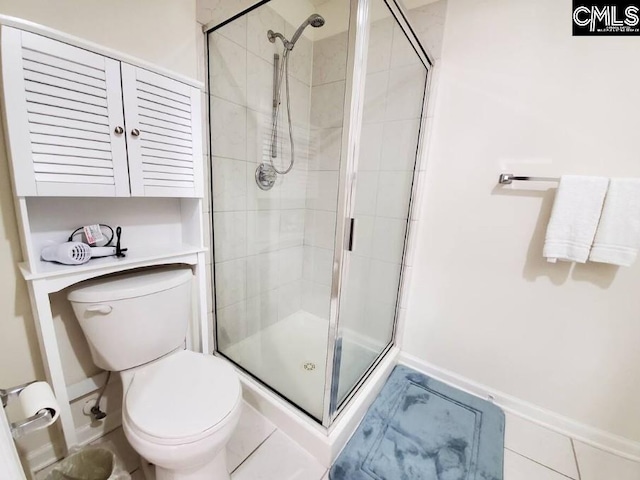 103 Saddlechase Ln, Columbia, SC 29223 - bathroom with baseboards, toilet, and a stall shower