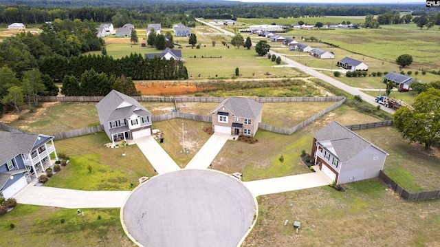 aerial view with a rural view