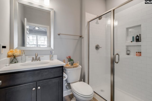 232 Compass Trl, Blythewood, SC 29016 - full bathroom with toilet, vanity, and a stall shower