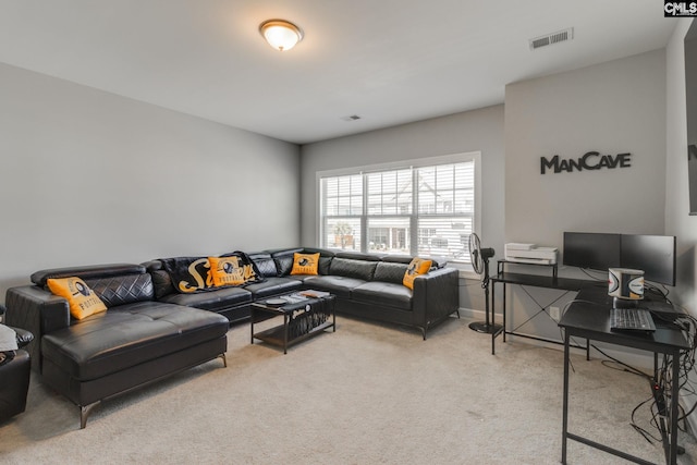 232 Compass Trl, Blythewood, SC 29016 - living room with visible vents, light colored carpet, and baseboards