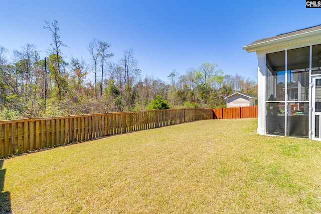 232 Compass Trl, Blythewood, SC 29016 - view of yard featuring a sunroom and a fenced backyard