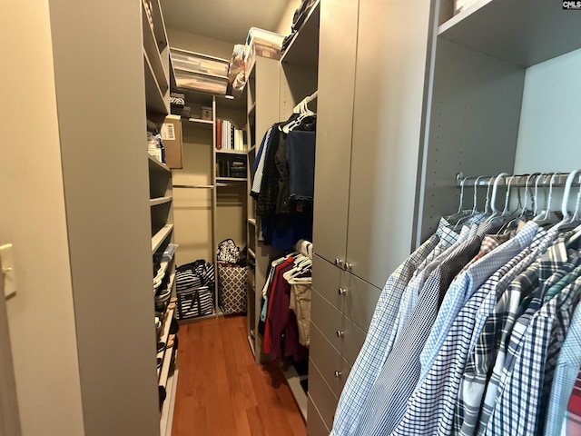 spacious closet featuring wood finished floors