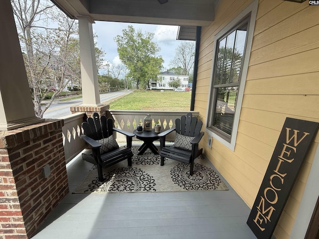 view of patio / terrace featuring covered porch