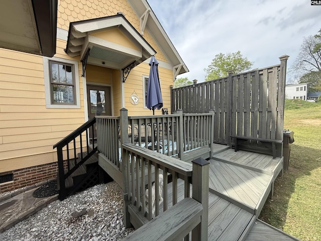 view of wooden deck