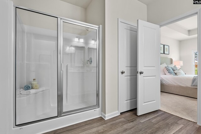 218 Secretariat St, Lexington, SC 29073 - bathroom with a shower stall, wood finished floors, and ensuite bath