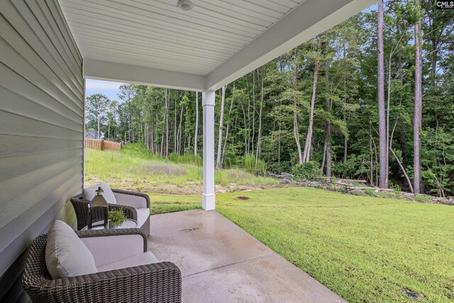 218 Secretariat St, Lexington, SC 29073 - view of patio / terrace featuring a view of trees