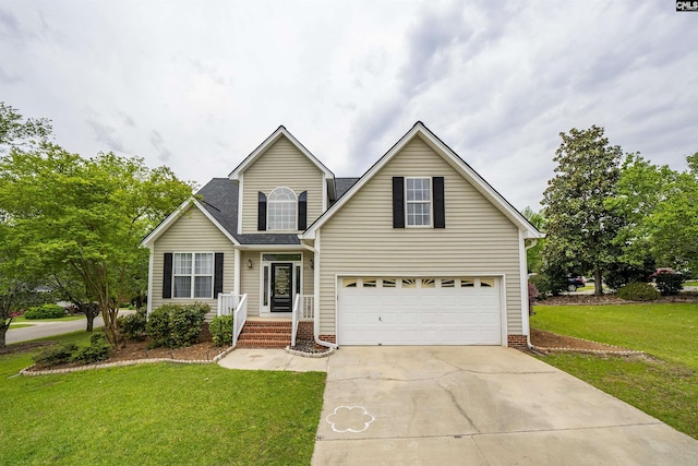 124 Pond Edge Ln, Chapin, SC 29036 - traditional-style home with an attached garage, roof with shingles, concrete driveway, and a front lawn