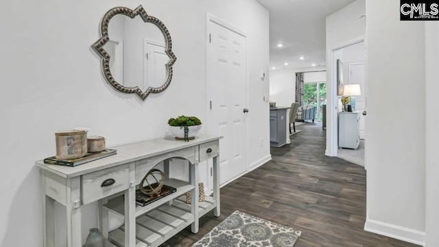118A Willow Creek Blvd, Lugoff, SC 29078 - corridor featuring baseboards, recessed lighting, and dark wood-style floors
