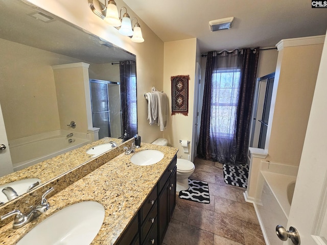 56 Kimpton Dr, Elgin, SC 29045 - full bath featuring visible vents, a stall shower, a sink, and toilet
