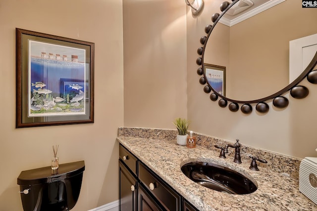 209 Mariannas Ct, Lexington, SC 29072 - bathroom with vanity and ornamental molding