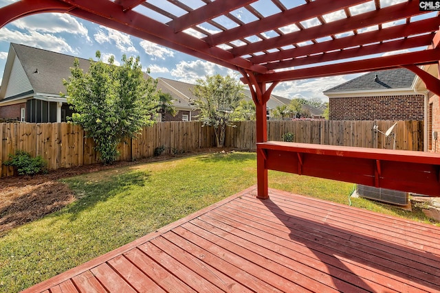 113 Wild Spring Rd, Lexington, SC 29072 - wooden deck with a yard, a fenced backyard, and a pergola