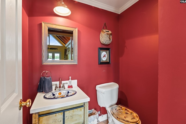 1724 Gold Nugget Pt, Prosperity, SC 29127 - bathroom featuring toilet, crown molding, and a sink
