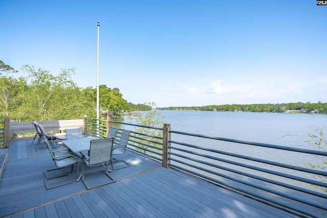 1724 Gold Nugget Pt, Prosperity, SC 29127 - deck with outdoor dining area and a water view