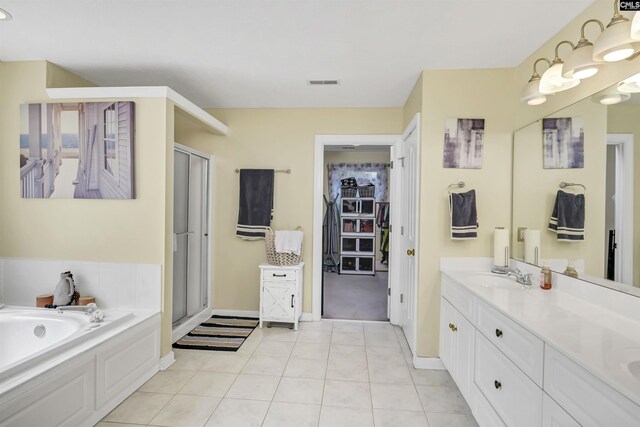 304 Oakhurst Pl, Blythewood, SC 29016 - bathroom featuring a sink, visible vents, baseboards, and a shower stall